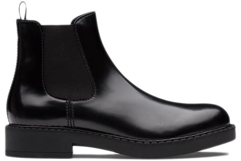 prada mens calf leather chelsea boot|Prada brushed leather Chelsea boots.